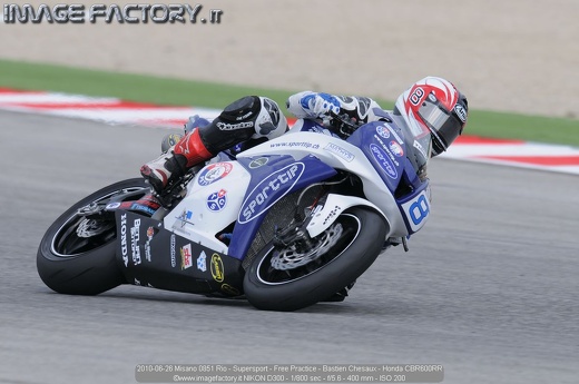 2010-06-26 Misano 0851 Rio - Supersport - Free Practice - Bastien Chesaux - Honda CBR600RR